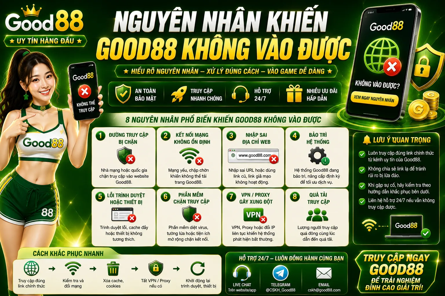 Nguyên nhân khiến Good88 không vào được